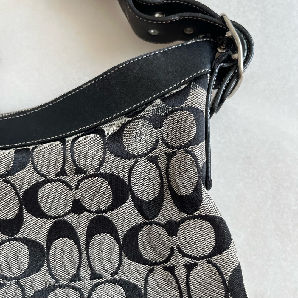 Coach Signature Slim Duffle Large 6346 Black Grey Y2K - Picture 9 of 13